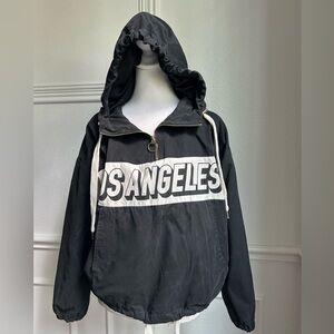 Forever 21 Black Los Angeles Pullover Hoodie, Size Small